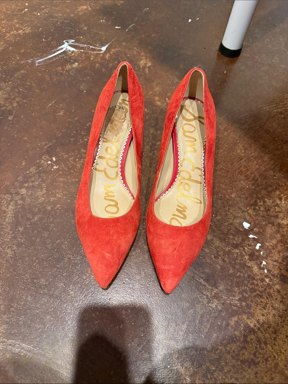 Sam Edelman Red Suede Pointed Pumps